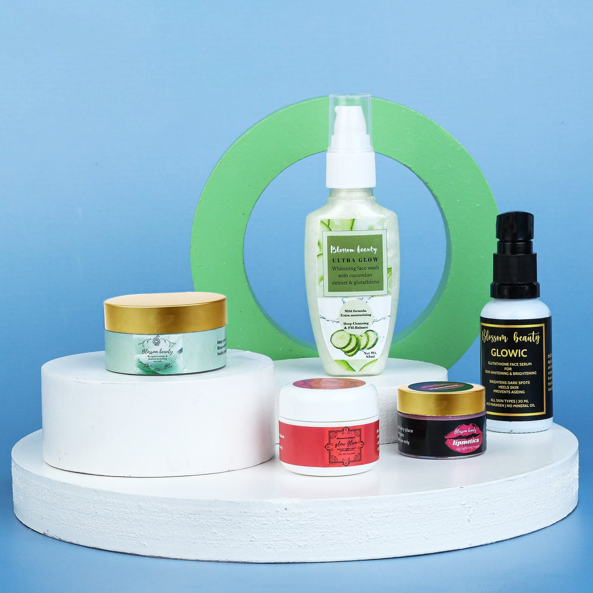 Night Care Kit (Face Wash + Face Serum + Glow Glam + Scrub + Lipmetic)